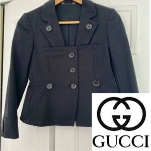 GUCCI cropped jacket with HUGE LOGO buttons!